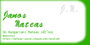 janos mateas business card